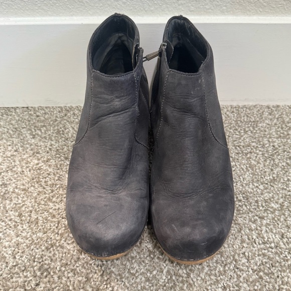 Dansko Maria Leather Milled Nubuck Ankle Boots Grey Black Western Fall Boho - Picture 7 of 11